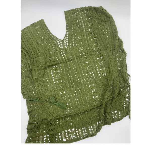 Crocheted Swimsuit Cover Up Army Green Color - Picture 6 of 11